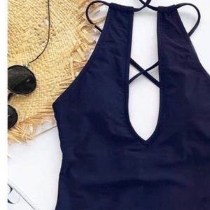 Cupshe navy one piece swim suit